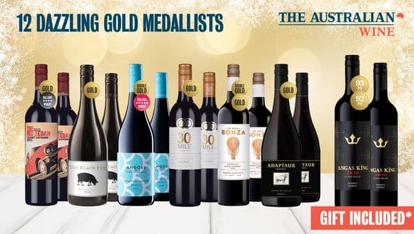Enjoy 12 Aussie gold-winners for $119.88 and receive two bottles of Shiraz worth $150